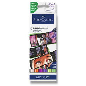 Popisovač Faber-Castell Goldfaber Sketch Dual Marker Graphic Novel, 6 ks