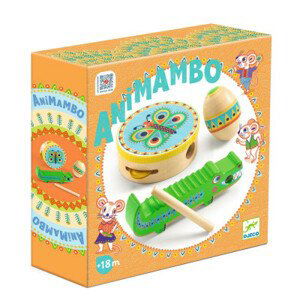 Animambo set perkusních nástrojů - tamburína, maracas, guiro