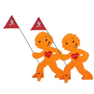 BEACHTREKKER Street buddy Výstražná figurka pro větší bezpečnost dětí - orange Sada 2 ks
