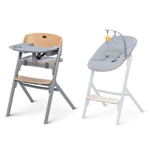 Kinderkraft jídelní židlička LIVY s dětským lehátkem CALMEE dub