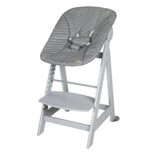 roba Born Up Set 2 v 1 jídelní židlička s lehátkem a schody taupe/ grey
