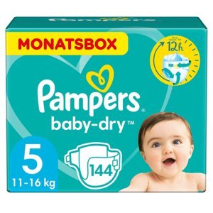 Plenky Pampers Baby-Dry vel. 5 Junior (11 - 16 kg), balení na měsíc 144 ks