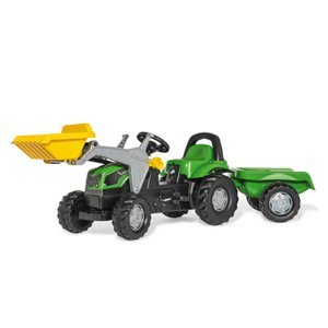 Rolly Toys Šlapací traktor Deutz s vlekem a čelním nakladačem RollyKid