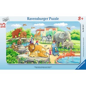 RAVENSBURGER Rámové puzzle - Výlet do zoologické zahrady, 15 dílů
