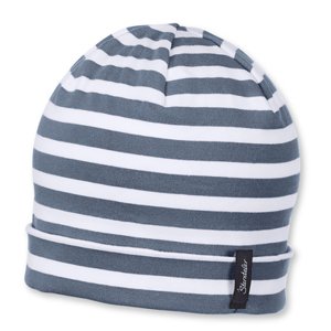 Sterntaler Čepice Slouch Striped Jersey Grey Blue