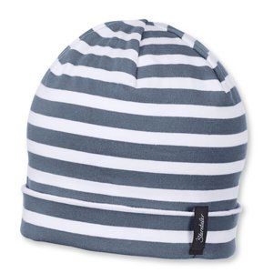 Sterntaler Čepice Slouch Striped Jersey Grey Blue