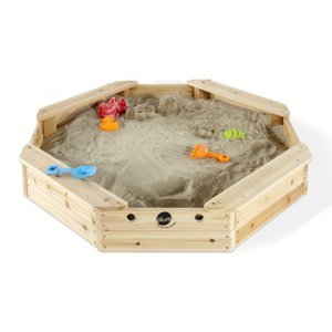 plum ® Sand box pro děti - ostrov pokladů ze dřeva s ochranným krytem