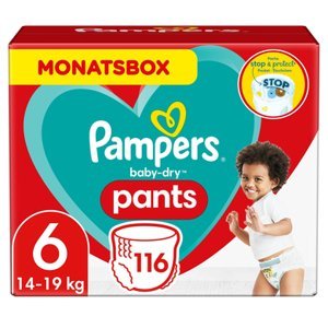 Pampers Baby-Dry Pants, velikost 6, 14 -19kg, měsíční balení (1 x 116 kalhotkových plen)