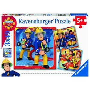 Ravensburger Puzzle 3 x 49 dílků Hasič Sam: Náš hrdina Sam