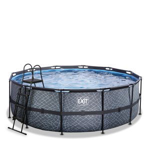 EXIT Frame Pool ø427x122cm (12v Sand filtr) - šedý