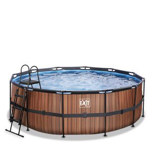 EXIT Frame Pool ø427x122cm (12v Sand filtr) - vzhled dřeva