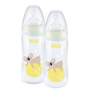 NUK Kojenecká láhev First Choice ⁺ Night 300 ml, koala ve dvojitém balení