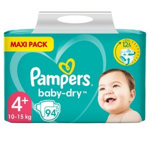 Pampers Baby Dry, Gr.4+ Maxi Plus, 10-15kg, Maxi Pack (1x 94 plenek)