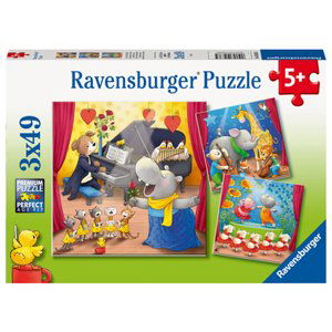 Ravensburger Puzzle 3 x 49 dílků Zvířata na jevišti