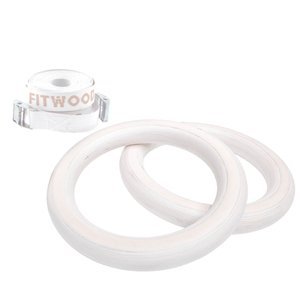 Fitwood Gymnastické kruhy ULPU MINI, bříza bílá voskovaná - bílé pásky