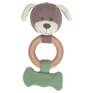 Sterntaler GOTS pletená hrací figurka psa s kroužkem na uchopení