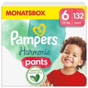 Pampers Harmonie Pants velikost 6, 15 kg+, měsíční balení (1x132 plen)