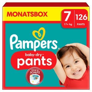 Pampers Baby-Dry Pants, velikost 7 Extra Large , 17 kg+, měsíční balení (1 x 126 plen)