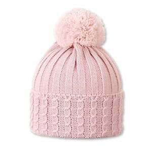 Sterntaler Pom pom pletená čepice rib pink