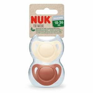 NUK Dudlík pro Nature silikonový18-36 měsíců červený / krémový 2-pack