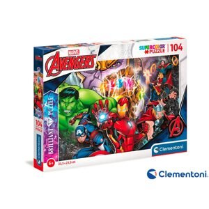 Clementoni - Puzzle 104 Brilliant, Marvel, Clementoni, W023671