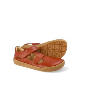 Dětské barefoot sandály CRAVE SHELLWOOD Cognac, hnědá - 27