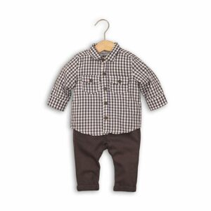 Kojenecký set, košile a kalhoty, Minoti, GREY 6, šedá - 80/86 | 12-18m