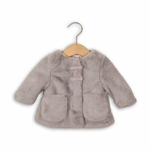 Kabátek kojenecký chlupatý s bavlněnou podšívkou, Minoti, EYELASH 2, šedá - 80/86 | 12-18m