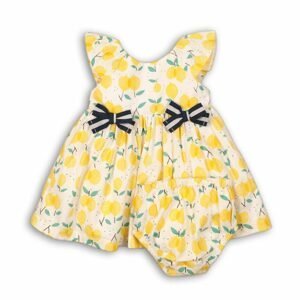 Šaty dívčí s kalhotkami, Minoti, lemon 2, žlutá - 68/74 | 6-9m