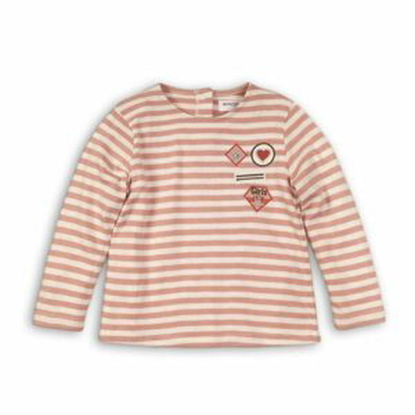 Tričko dívčí bavlněné s dlouhým rukávem, Minoti, TRIP 7, růžová - 68/80 | 6-12m