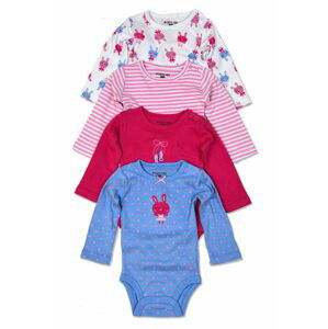 body kojenecké 4pack, s dlouhým rukávem, Pidilidi, PD1003, holka - 68/74 | 6-9m