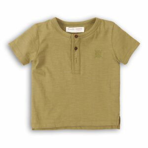 Tričko chlapecké s krátkým rukávem, Minoti, 1HENLEY 6, khaki - 98/104 | 3/4let