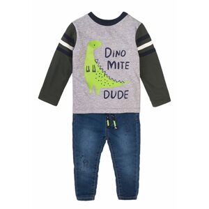 Chlapecký set - tričko a kalhoty džínové, Minoti, Mite 5, kluk - 74/80 | 9-12m