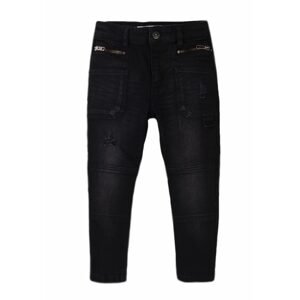 Kalhoty chlapecké džínové s elastanem, Minoti, Stereo 9, černá - 98/104 | 3/4let