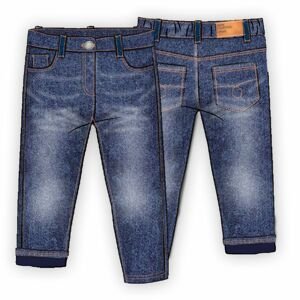 Kalhoty dívčí podšité džínové s elastanem, Minoti, 8GLNJEAN 4, modrá - 80/86 | 12-18m