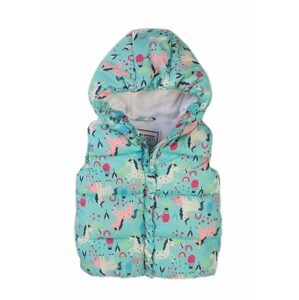 Vesta dívčí Puffa s kapucí, Minoti, 8GGILET 1, modrá - 80/86 | 12-18m