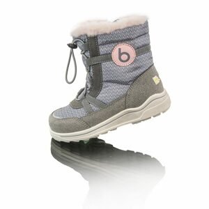 dívčí zimní boty s kožíškem ICEFOX, stahování, boční zip, BUGGA, B00170-03, růžová - 27