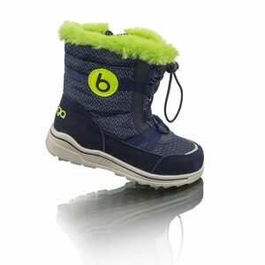 chlapecké zimní boty s kožíškem ICEFOX, stahování, boční zip, BUGGA, B00170-04, modrá - 25