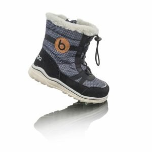 dětské zimní boty s kožíškem ICEFOX, stahování, boční zip, BUGGA, B00171-10, černá - 25