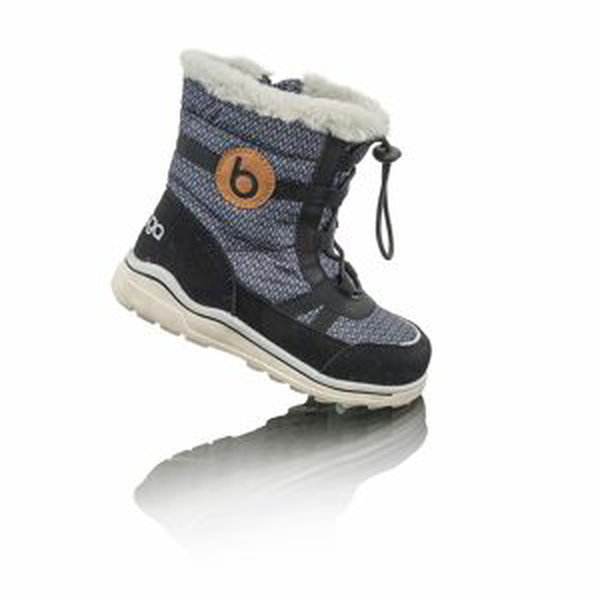 dětské zimní boty s kožíškem ICEFOX, stahování, boční zip, BUGGA, B00171-10, černá - 34