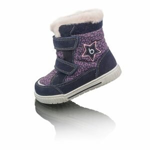 dívčí zimní boty s kožíškem POLARFOX, 2 suché zipy, BUGGA, B00172-06, fialová - 25