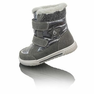 dětské zimní boty s kožíškem POLARFOX, 2 suché zipy, BUGGA, B00172-10, černá - 23