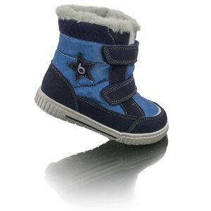 dětské zimní boty s kožíškem POLARFOX, 2 suché zipy, BUGGA, B00172-04, modrá - 23