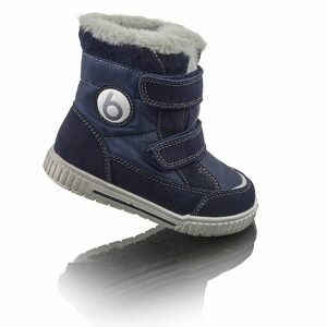 dětské zimní boty s kožíškem POLARFOX, 2 suché zipy, BUGGA, B00173-04, modrá - 24