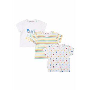 Tričko kojenecké s krátkým rukávem 3pack, Minoti, Smiling 4, bílá - 56/62 | 0-3m