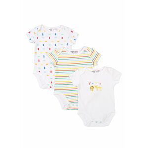 Body kojenecké 3pack, Minoti, Smiling 8, bílá - 56/62 | 0-3m