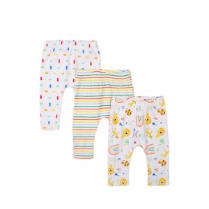 Kalhoty kojenecké 3pack, Minoti, Smiling 9, bílá - 56/62 | 0-3m