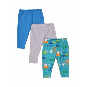 Kalhoty kojenecké 3pack, Minoti, Transport 9, modrá - 56/62 | 0-3m