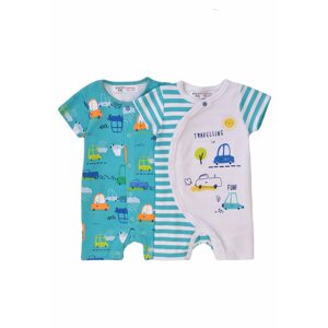 Kojenecký overal letní 2pack, Minoti, Transport 11, modrá - 62/68 | 3-6m