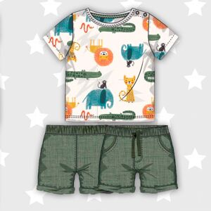 Chlapecký set - košile a kraťasy, Minoti, Planet 7, khaki - 86/92 | 18-24m